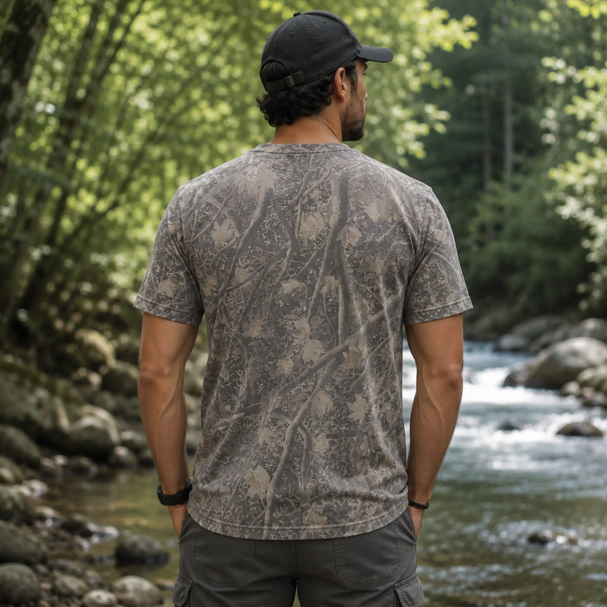 Live Well Godly Deadwood Tree Camo Premium Tee