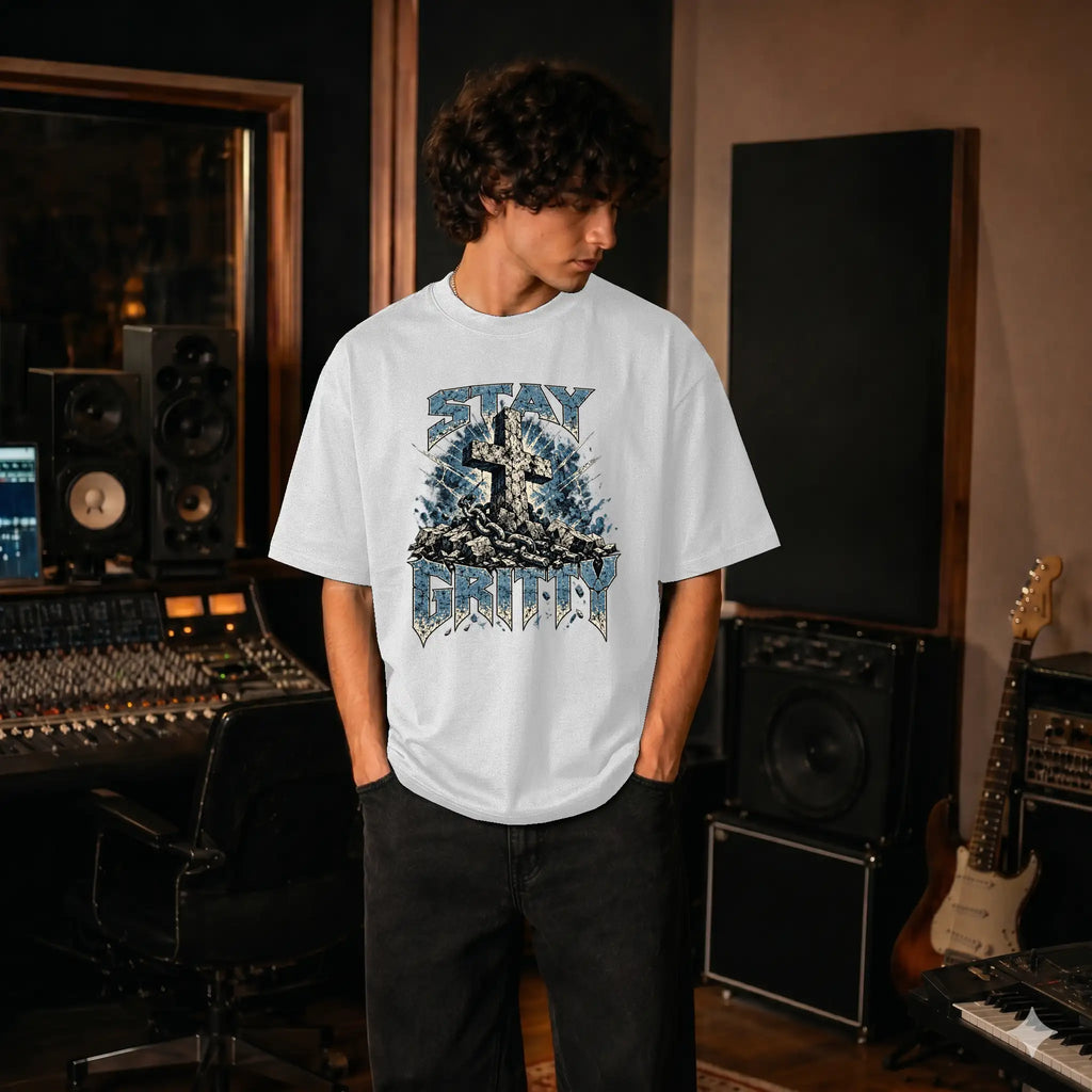 Live Well Stay Gritty Drop Shoulder Tee