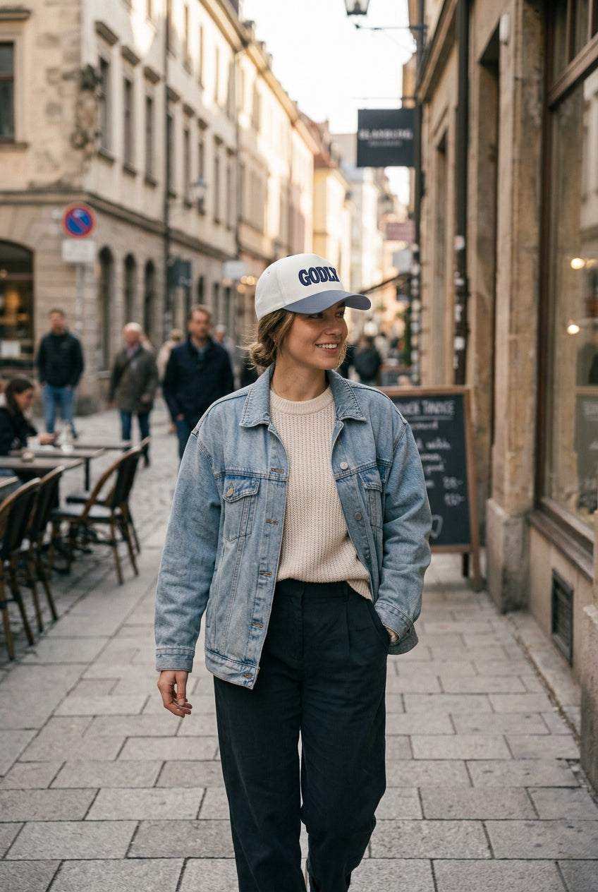 Live Well Godly NAVY Otto Natural Baseball Cap